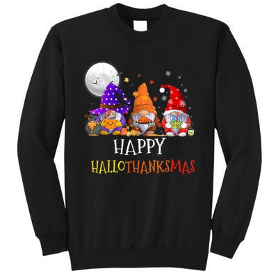 Happy Hallothanksmas Gnomes Halloween Christmas Thanksgiving Sweatshirt