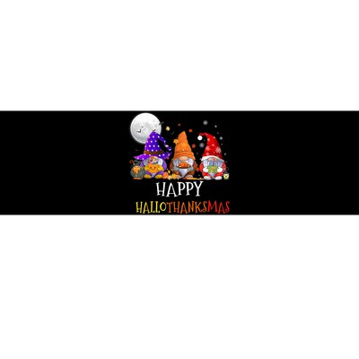 Happy Hallothanksmas Gnomes Halloween Christmas Thanksgiving Bumper Sticker