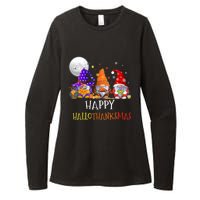 Happy Hallothanksmas Gnomes Halloween Christmas Thanksgiving Womens CVC Long Sleeve Shirt