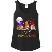 Happy Hallothanksmas Gnomes Halloween Christmas Thanksgiving Ladies Essential Tank