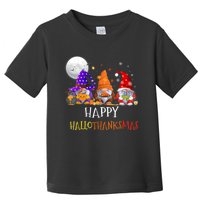 Happy Hallothanksmas Gnomes Halloween Christmas Thanksgiving Toddler T-Shirt