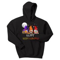 Happy Hallothanksmas Gnomes Halloween Christmas Thanksgiving Kids Hoodie