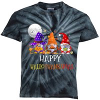 Happy Hallothanksmas Gnomes Halloween Christmas Thanksgiving Kids Tie-Dye T-Shirt