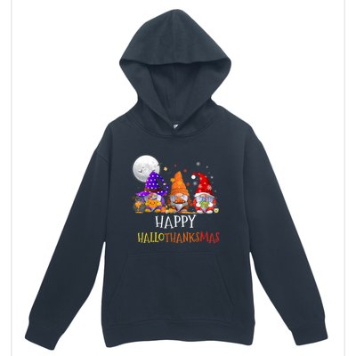 Happy Hallothanksmas Gnomes Halloween Christmas Thanksgiving Urban Pullover Hoodie