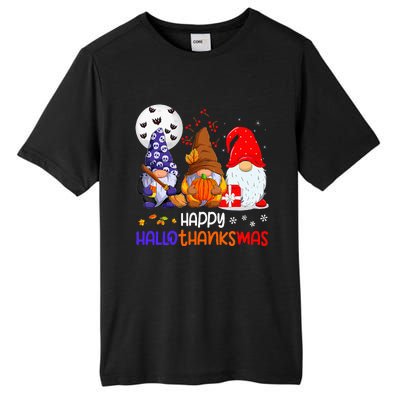 Happy Hallothanksmas Gnomes Halloween Thanksgiving Christmas Tall Fusion ChromaSoft Performance T-Shirt