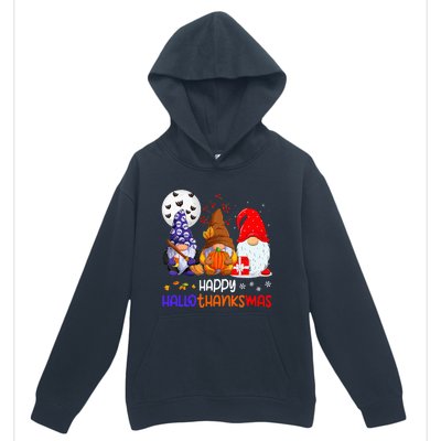 Happy Hallothanksmas Gnomes Halloween Thanksgiving Christmas Urban Pullover Hoodie