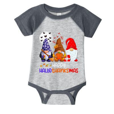 Happy Hallothanksmas Gnomes Halloween Thanksgiving Christmas Infant Baby Jersey Bodysuit