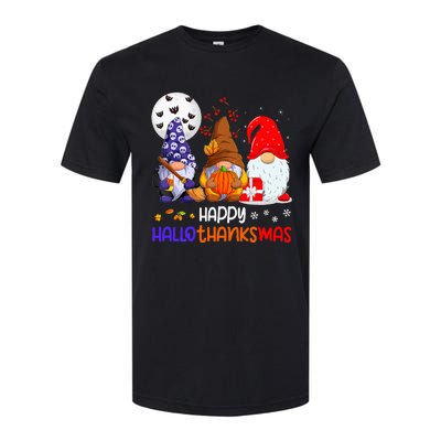 Happy Hallothanksmas Gnomes Halloween Thanksgiving Christmas Softstyle CVC T-Shirt