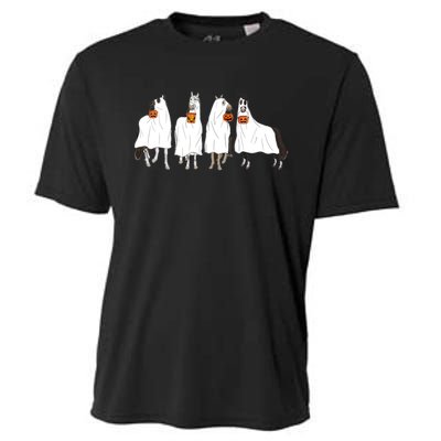 Halloween Horse Ghost Boo Cowboy Western Spooky Season Cooling Performance Crew T-Shirt