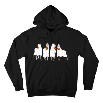 Halloween Horse Ghost Boo Cowboy Western Spooky Season Hoodie