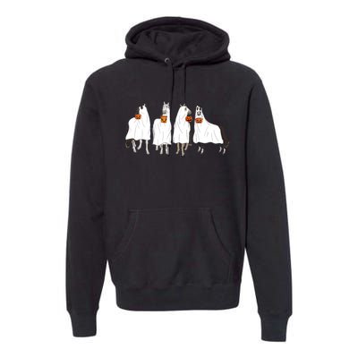 Halloween Horse Ghost Boo Cowboy Western Spooky Season Premium Hoodie