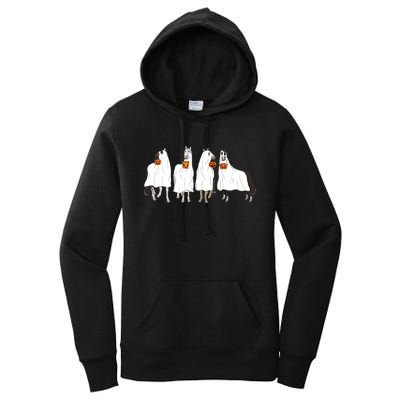 Halloween Horse Ghost Boo Cowboy Western Spooky Season Women's Pullover Hoodie