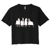 Halloween Horse Ghost Boo Cowboy Western Spooky Season Women's Crop Top Tee