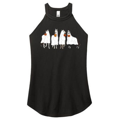 Halloween Horse Ghost Boo Cowboy Western Spooky Season Women's Perfect Tri Rocker Tank