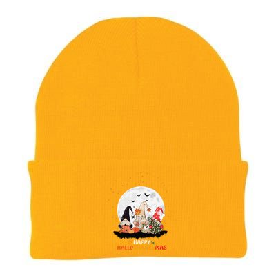 Happy Hallothanksmas Gnomes Halloween Thanksgiving Christmas Gift Knit Cap Winter Beanie