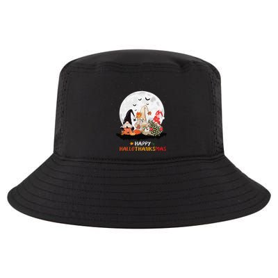 Happy Hallothanksmas Gnomes Halloween Thanksgiving Christmas Gift Cool Comfort Performance Bucket Hat