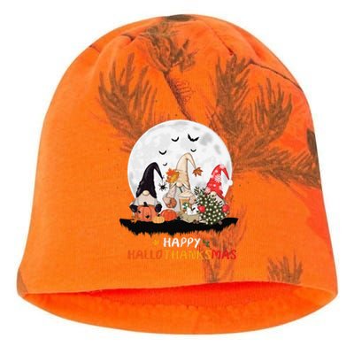 Happy Hallothanksmas Gnomes Halloween Thanksgiving Christmas Gift Kati - Camo Knit Beanie