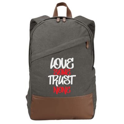 Hustler, Hustle Gang, Love Some Trust None, Urban Cotton Canvas Backpack
