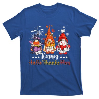 Happy Hallothanksmas Gnomes Halloween Thanksgiving Christmas Love T-Shirt