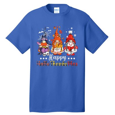 Happy Hallothanksmas Gnomes Halloween Thanksgiving Christmas Love Tall T-Shirt