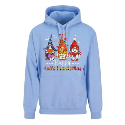 Happy Hallothanksmas Gnomes Halloween Thanksgiving Christmas Love Unisex Surf Hoodie