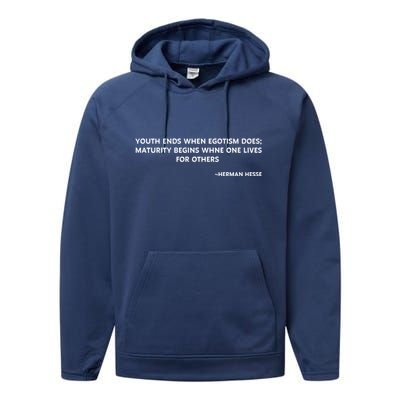 Hermann Hesse Gertrude Book Quote Performance Fleece Hoodie