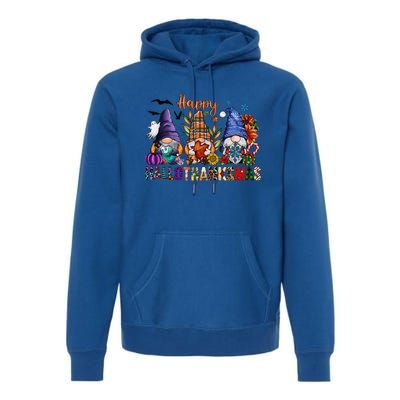 Happy Hallothanksmas Gnomes Halloween Thanksgiving Christmas Premium Hoodie