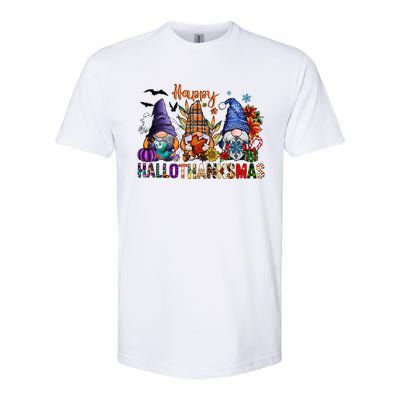 Happy Hallothanksmas Gnomes Halloween Thanksgiving Christmas Softstyle CVC T-Shirt