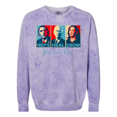 Hope Heal Grow Yes We Kam President Democrat Election Colorblast Crewneck Sweatshirt