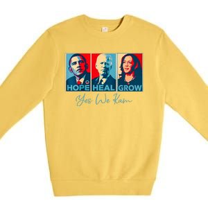 Hope Heal Grow Yes We Kam President Democrat Election Premium Crewneck Sweatshirt