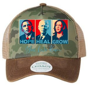 Hope Heal Grow Yes We Kam President Democrat Election Legacy Tie Dye Trucker Hat