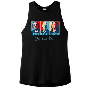 Hope Heal Grow Yes We Kam President Democrat Election Ladies PosiCharge Tri-Blend Wicking Tank