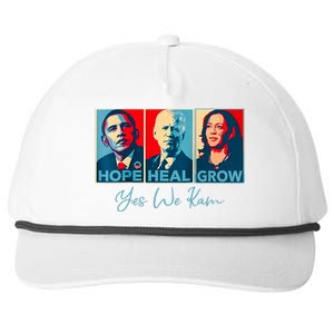 Hope Heal Grow Yes We Kam President Democrat Election Snapback Five-Panel Rope Hat