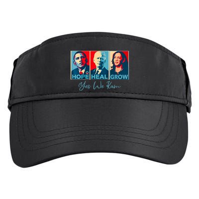 Hope Heal Grow Yes We Kam President Democrat Election Adult Drive Performance Visor