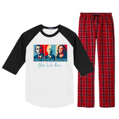 Hope Heal Grow Yes We Kam President Democrat Election Raglan Sleeve Pajama Set