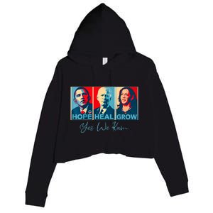 Hope Heal Grow Yes We Kam President Democrat Election Crop Fleece Hoodie