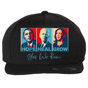 Hope Heal Grow Yes We Kam President Democrat Election Wool Snapback Cap