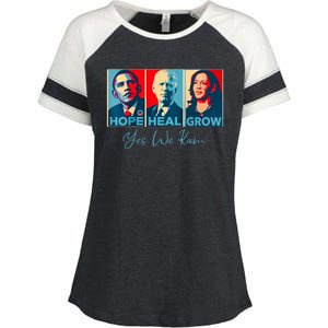 Hope Heal Grow Yes We Kam President Democrat Election Enza Ladies Jersey Colorblock Tee