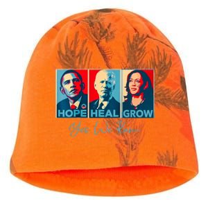 Hope Heal Grow Yes We Kam President Democrat Election Kati - Camo Knit Beanie