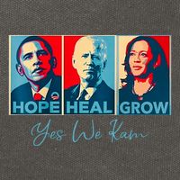 Hope Heal Grow Yes We Kam President Democrat Election Cotton Canvas Backpack