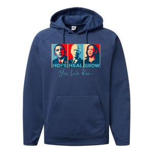 Hope Heal Grow Yes We Kam President Democrat Election Performance Fleece Hoodie