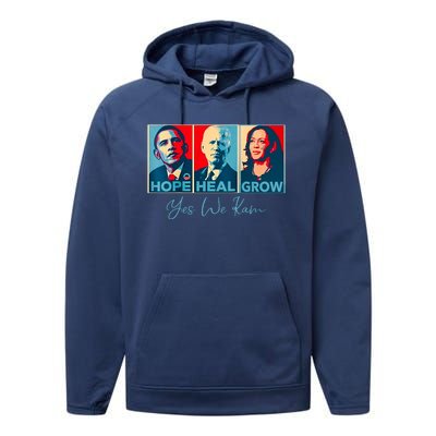 Hope Heal Grow Yes We Kam President Democrat Election Performance Fleece Hoodie