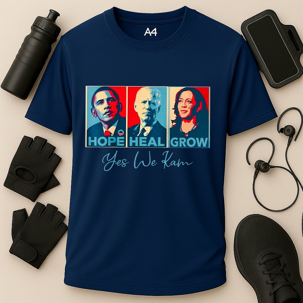 Hope Heal Grow Yes We Kam President Democrat Election Cooling Performance Crew T-Shirt