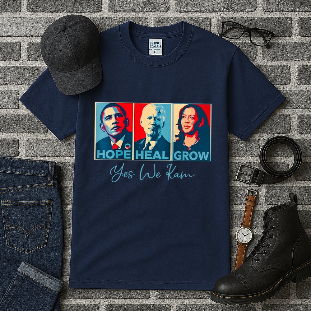 Hope Heal Grow Yes We Kam President Democrat Election Tall T-Shirt