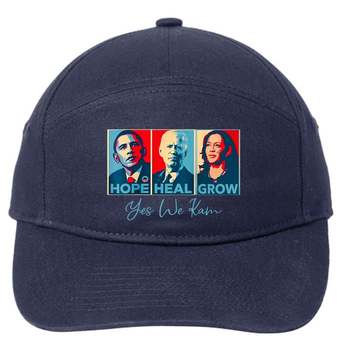 Hope Heal Grow Yes We Kam President Democrat Election 7-Panel Snapback Hat
