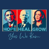 Hope Heal Grow Yes We Kam President Democrat Election 7-Panel Snapback Hat