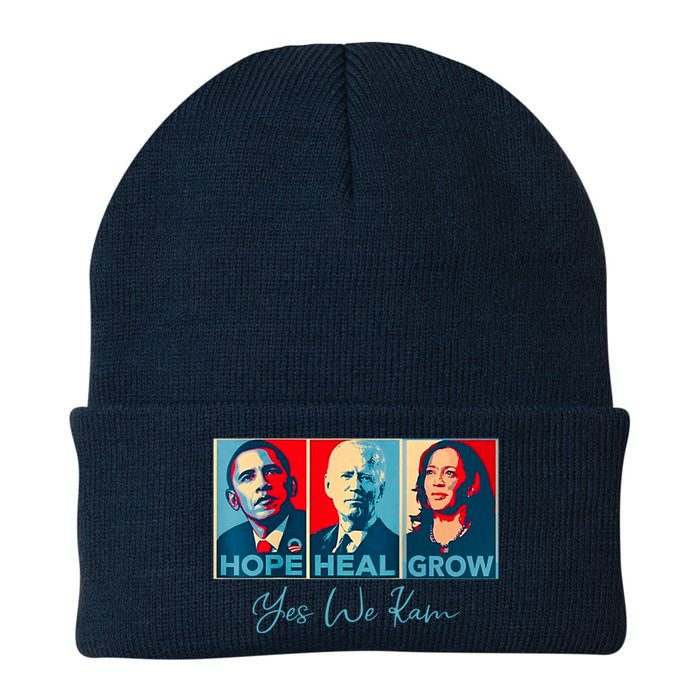 Hope Heal Grow Yes We Kam President Democrat Election Knit Cap Winter Beanie