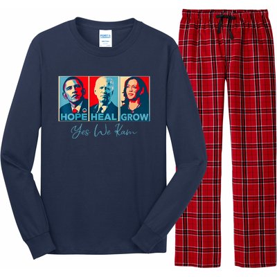 Hope Heal Grow Yes We Kam President Democrat Election Long Sleeve Pajama Set