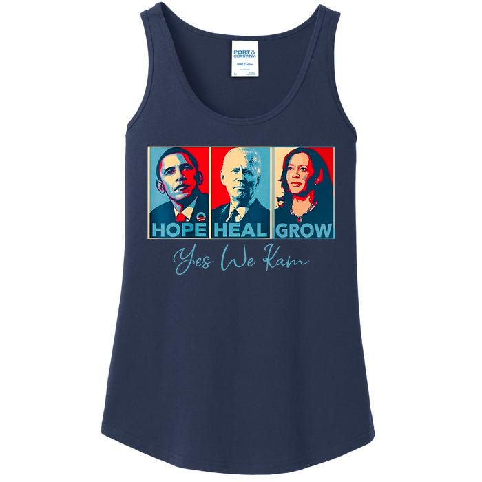 Hope Heal Grow Yes We Kam President Democrat Election Ladies Essential Tank