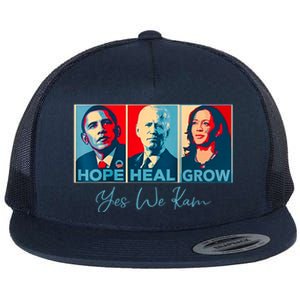 Hope Heal Grow Yes We Kam President Democrat Election Flat Bill Trucker Hat